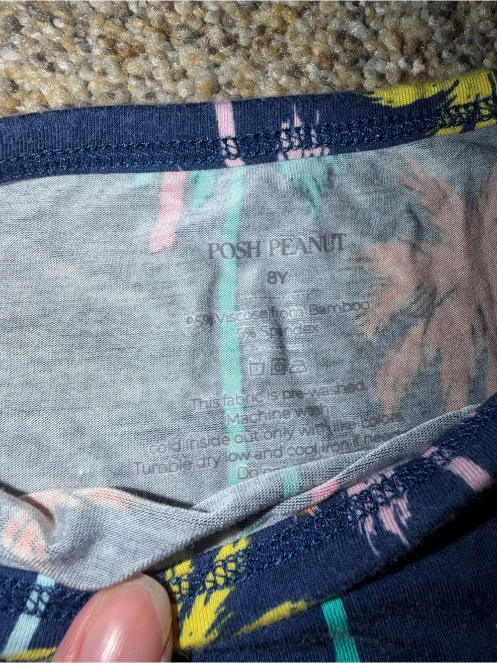 Girls Navy Palm-Print Top with Pink Shorts posh